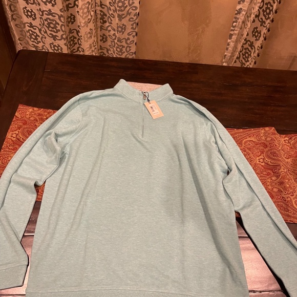 Peter Millar Men's XL Crown Comfort 1/4 Zip Pullover Color: Cloud MSRP $150 - Picture 4 of 6